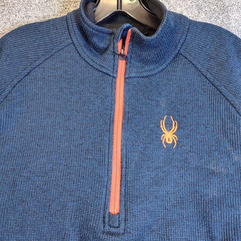 Spyder Outbound Mens Blue 1/4 Zip Long Sleeve Athletic Top Ski Performance M